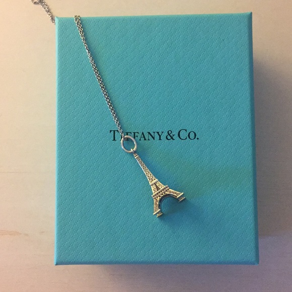 Tiffany Co Eiffel Tower Charm Necklace 